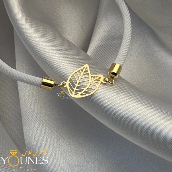 دستبند دو برگ طلا لیزری